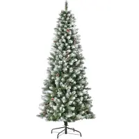 HOMCOM Künstlicher Weihnachtsbaum 180cm mit Kunstschnee 630 Astspitzen
