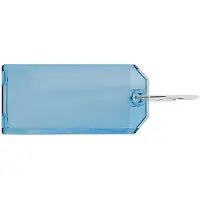 Combicraft Plexiglas Schlüsselanhänger Blau, 75x31mm - pro 10 Stück - Mit 2-seitigem Fenster
