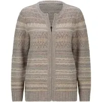 Goldner Strickjacke "Kurzgröße Warme Strickjacke mit Reißverschluss" Jaquard und Strukturstrick im Mix