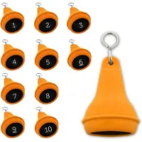 Combicraft Mayfair Schlüsselanhänger Orange 70x40 mm - 10er Pack mit den gravierten Zahlen 1-10