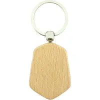 Combicraft Holz Schlüsselanhänger Hexagon 48x35 mm - 10 Stück - Ohne Aufdruck