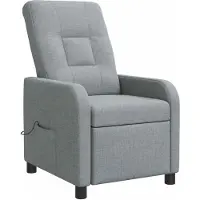 vidaXL Massage Relaxsessel Hellgrau Stoff