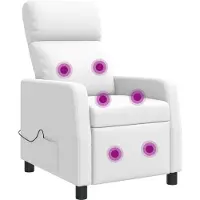 vidaXL Massage Relaxsessel Weiß Kunstleder