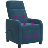 vidaXL Massage Relaxsessel Blau Samt (V)