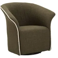 Mauro Ferretti Siena Green Drehstuhl 83,5 x 66 x 80 cm – Gepolsterter Stuhl mit Drehfuß, Gestell aus Eisen und Holz, elegantes und modernes Design