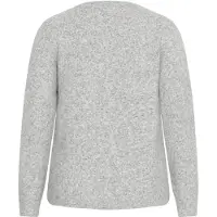 KAFFE CURVE Strickjacke "Damen Strickjacke KCselia", Damen, Gr. S, grau (grau melange), Obermaterial: 53% Polyester PES. 39% Polyacryl PAN. 5% Wolle mw. 3% Elasthan EL., Strickjacken Strickjacke