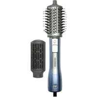 Heinner Heißluftbürste 1200 W DC-Motor, Ionische Funktion, Kaltluft, Rund- & Glättbürste, Blau/Grau