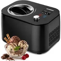 Heinner IceDelight Eismaschine 100 W, 1 L, Kompressor, LED-Display, Touchbedienung, Schwarz