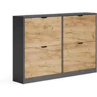 Vicco Schuhkipper Gizmo, Goldkraft Eiche/Anthrazit, 115 x 77.6 cm mit 2x2 Fächern
