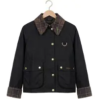 Barbour Damen Jacken Icons Tartan Collar Spey Wax Jacket - Zwart - Größe XS