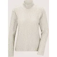 MADELEINE Langarmshirt "Jerseybluse Elegantes Oberteil mit Stehkragen", Damen, Gr. 34, weiß (perlweiß), Obermaterial: 98% Polyester PES. 2% Elasthan EL., Modern, Shirts Langarmshirt
