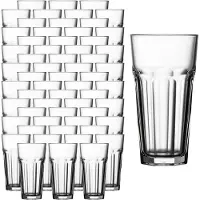 Pasabahce Longdrinkglas "Longdrinkgläser Casablanca 475 ml 60er Set transparent", bunt (transparent), B:8,6cm H:16,2cm Ø:8,6cm, Glas, Trinkgefäße, Longdrinkglas, Spülmaschinengeeignet, Stapelbar