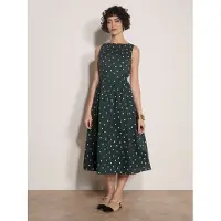 Apricot Midikleid "Kleid mit Polka-Dot-Muster" mit Schlüssellochausschnitt am Rücken