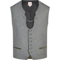 Spieth & Wensky Trachtenweste "Kaiser", Herren, Gr. 48, grau (mittelgrau), Obermaterial: 50% Wolle WO. 50% Polyester PES., uni, regular fit, Westen Trachtenweste, Mit traditionellem Charme