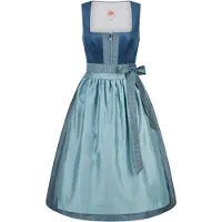 Spieth & Wensky Dirndl "Kathi", Damen, Gr. 32, N-Gr, blau (dunkelblau), Obermaterial: 100% Polyester PES., uni, regular fit, Kleider Dirndl, mit dekorativer Schürze
