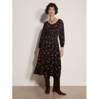 Apricot Midikleid "Blumenkleid" mit Rüschen