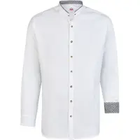Spieth & Wensky Trachtenhemd "Konzell", Herren, Gr. 39/40, N-Gr, weiß (weiß, grau), Obermaterial: 100% Baumwolle CO., uni, regular fit, Hemden Trachtenhemd, mit Slim-Fit Passform
