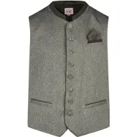 Spieth & Wensky Trachtenweste "Kreuzling", Herren, Gr. 52, grün (oliv), Obermaterial: 90% Polyester PES. 10% Viskose CV., uni, regular fit, Westen Trachtenweste, mit zeitlosem Design