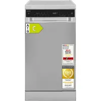 Exquisit Geschirrspüler 11 Maßgedecke | Energieklasse C | 7 Spülprogramme | Aquastop | Besteckschublade | Unterbaufähig | Startzeitvorwahl | Silber