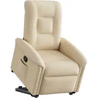 Syfax Relaxsessel mit Aufstehhilfe Creme Stoff