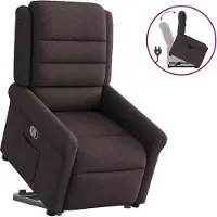 Syfax Relaxsessel mit Aufstehhilfe Dunkelbraun Stoff