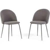 Idea New Garden Srl Set 2 gepolsterte Esszimmerstühle aus Rippvelours, Metallbeine, elegantes Design für Küche, Esszimmer, Bar und Restaurants – SARA - Grau/Taupe