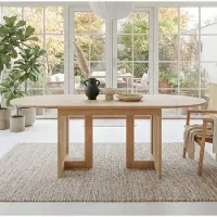 STILVORA Esstisch 150/200x90cm ausziehbar mit verdickter Tischplatte, Ausziehtisch mit abgerundeten Ecken, Küchentisch mit Rattan-Tischbeinen, Eiche