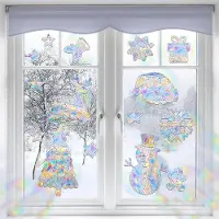 OEM Weihnachts-Adventskalender mit Schneeflocken und Schneemannen - Wanddekoration für Fenster, Wände und Spiegel