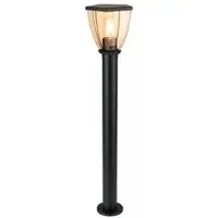 V-TAC LED Sockelleuchte, Edelstahl, schwarz, klar, IP44, H 80 cm