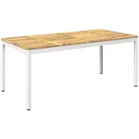Syfax Gartentisch Weiß 147 x 88,5 x 75 cm Massivholz Akazie