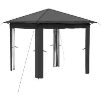 Syfax Gazebo ohne Seitenwand 2,6 x 2,6 m Hellgrau und Anthrazit