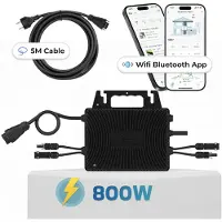 SUNNIVA Inver Energy Mikro-Wechselrichter 800 W IS-080S für Balkonkraftwerk, IP67, Plug&Play, 2 MPPT, Bluetooth WIFI, inkl. 5m Anschlusskabel, Micro Inverter