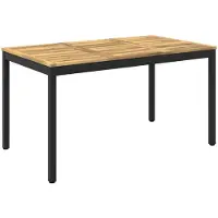 vidaXL Gartentisch Weiß und Schwarz 141 x 80,5 x 75 cm