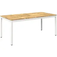 Syfax Gartentisch Weiß 180 x 88,5 x 75 cm Massivholz Akazie