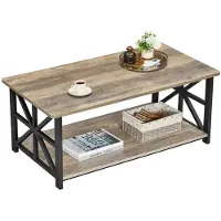 Merkloos Salontafel mit abgerundeten Ecken, 100 cm Design Center Tisch, Grau gewachst