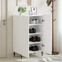 vidaXL Schuhschrank ZWOLLE 59,5 x 39,5 x 91,5 cm Holzwerkstoff Weiß