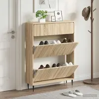 vidaXL Schuhschrank ZWOLLE 78 x 24 x 103 cm Holzwerkstoff Sonoma-Eiche