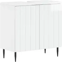 vidaXL Waschbeckenschrank ZWOLLE Hochglanz Weiß 59,5 x 31,5 x 59 cm
