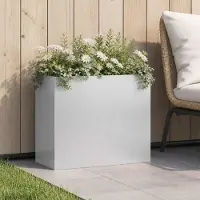 vidaXL Garten-Pflanzgefäß Silber 50 x 20 x 40 cm Verzinkter Stahl