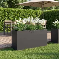 vidaXL Garten-Pflanzgefäß Schwarz 100 x 30 x 50 cm Kaltgewalzter Stahl