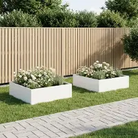 vidaXL Garten-Pflanzgefäß 2 stk. Weiß 100 x 100 x 30 cm
