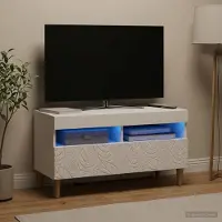 vidaXL LED-TV-Schrank Weiß Holzwerkstoff