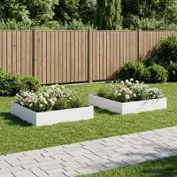 vidaXL Garten-Pflanzgefäß 2 stk. Weiß 80 x 80 x 20 cm