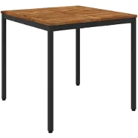 Syfax Gartentisch Natürlich und Schwarz 80 x 80,5 x 75 cm