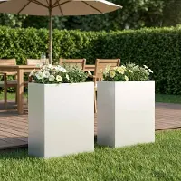 vidaXL Garten-Pflanzgefäß 2 stk. Weiß 40 x 20 x 40 cm