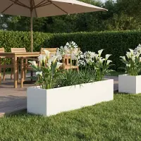 vidaXL Garten-Pflanzgefäß Weiß 80 x 20 x 20 cm Kaltgewalzter Stahl