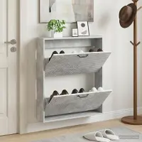 vidaXL Wandmontierter Schuhschrank HAARLEM 71 x 17 x 86 cm Betongrau