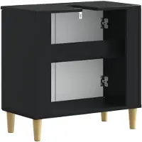 vidaXL Waschbeckenschrank DELFT Schwarz 59,5 x 31,5 x 59 cm