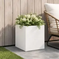 Prolenta Maison Exclusive - Garten-Pflanzgefäß Weiß 20 x 20 x 20 cm Kaltgewalzter Stahl