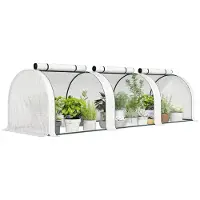 Outsunny GEWÄCHSHAUS mit PE-Gitterfolie Aufrollbar Seitenwände, winterfest Tomatenhaus